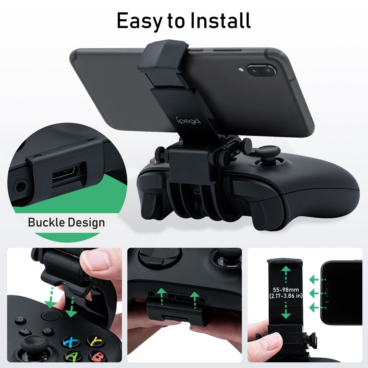 IPEGA PG-XBS005 Adjustable Gamepad Phone Holder Clip Bracket for Xbox Series S/Series X/Xbox One/Elite 2 Game Controller IPEGA PG-XBS005 Adjustable Gamepad Phone Holder Clip Bracket for Xbox Series S/Series X/Xbox One/Elite 2 Game Controller